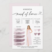 Bridal Kaart van Honor Info (Voorkant / Achterkant)