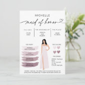 Bridal Kaart van Honor Info (Staand voorkant)