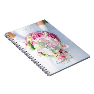 Bridal Lace Flower, bewerkbaar trouwgastenboek Notitieboek