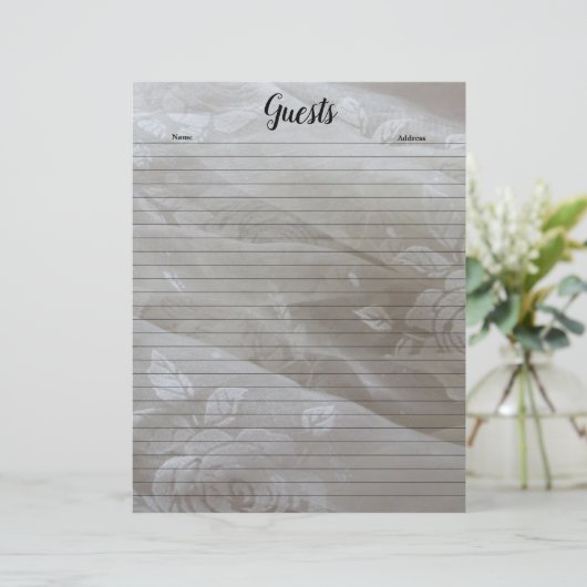 Bridal Lace Lined Guest Book Pages (Staand voorkant)