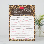 Bridal Libs Bachelorette Party Game Kaart (luipaar (Staand voorkant)
