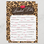 Bridal Libs Bachelorette Party Game Kaart (luipaar (Voorkant / Achterkant)