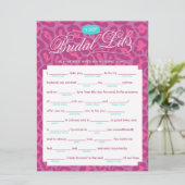 Bridal Libs Bachelorette Party Game Kaart (luipaar (Staand voorkant)