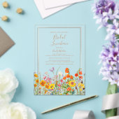 Bridal Luncheon Boho Wild Flowers Bridal Shower Acryl Uitnodigingen (Insitu (Huwelijk))