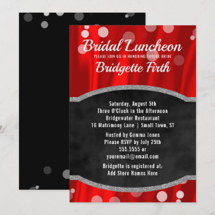Bridal Luncheon Elegant Red Black Vrijgezellenfe Kaart
