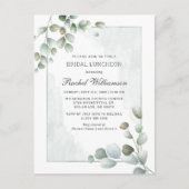 Bridal Luncheon Eucalyptus Greenery Waterverf Uitnodiging Briefkaart (Voorkant)