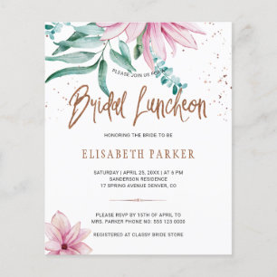 Bridal luncheon floral bridal douche-uitnodiging