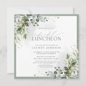 Bridal Luncheon Floral Dusty Blue Eucalyptus Kaart (Voorkant)