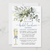 Bridal Luncheon Greenery Dusty Blue Glass Kaart (Voorkant)
