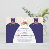 Bridal Luncheon Invite (marine) Kaart (Staand voorkant)