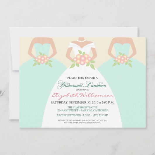 Bridal Luncheon Invite (munt) Kaart (Voorkant)