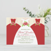 Bridal Luncheon Invite (rood) Kaart (Staand voorkant)