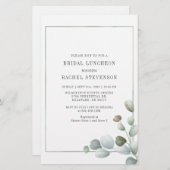 Bridal Luncheon Waterverf Eucalyptus Greenery Briefpapier (Voorkant / Achterkant)