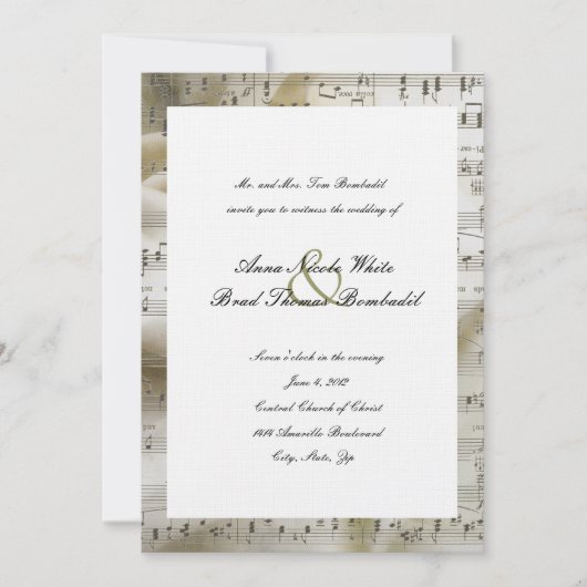 Bridal Music Wedding Uitnodiging (Voorkant)