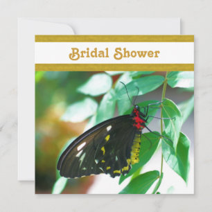 Bridal Natuur Black Butterfly Shower-uitnodiging Kaart