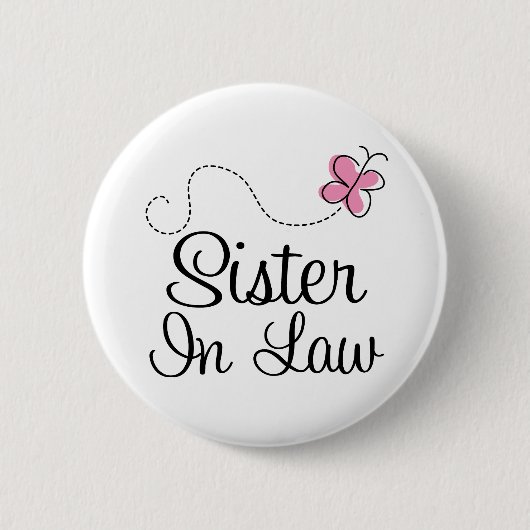 Bridal Partij Zuster in Law Pink Wedding Button (Voorkant)