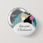 Bridal Party Bridesmaid Button / Pin (Voorkant /achterkant)