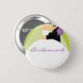 Bridal Party Bridesmaid Button / Pin (Voorkant /achterkant)