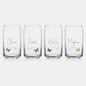 Bridal Party bruidsmeisje Butterfly aangepaste naa Blikvorm Glas (Achterkant)