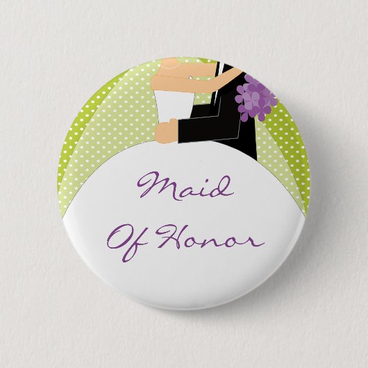 Bridal Party Maid of Honor Button / Pin (Voorkant)