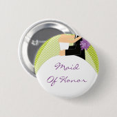 Bridal Party Maid of Honor Button / Pin (Voorkant /achterkant)
