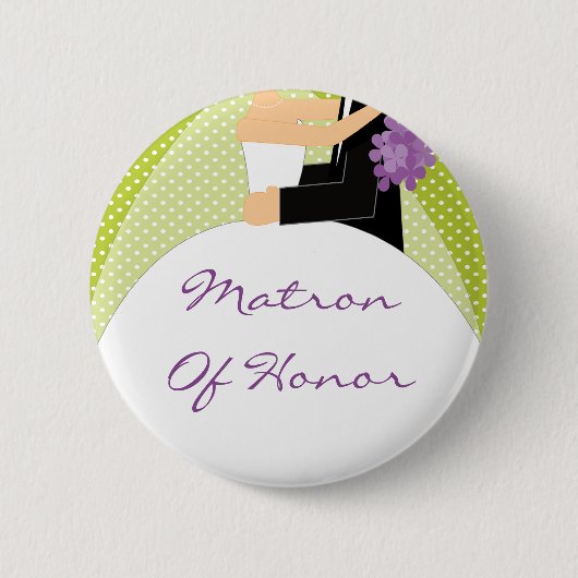 Bridal Party Matron of Honor Button / Pin (Voorkant)