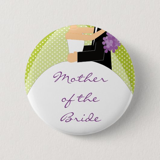 Bridal Party Moeder van de Bride Button / Pin (Voorkant)