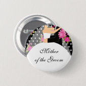 Bridal Party Moeder van de Bride Button / Pin (Voorkant /achterkant)