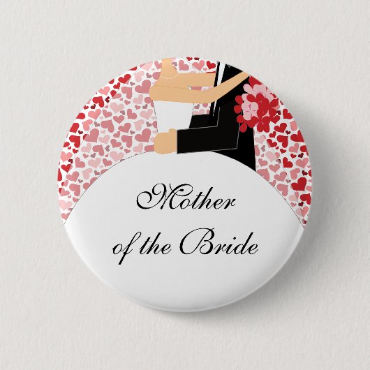 Bridal Party Moeder van de Bride Button / Pin (Voorkant)