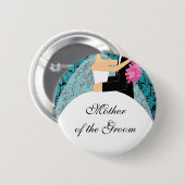 Bridal Party Moeder van de Bride Button / Pin (Voorkant /achterkant)