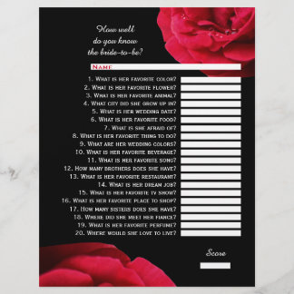 Bridal Quiz - rode roos