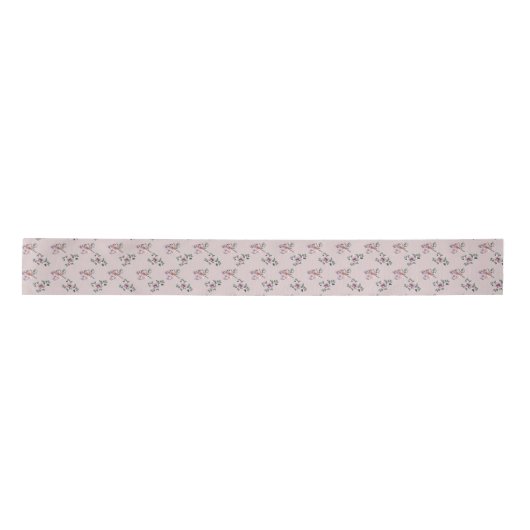 Bridal roze Waterverf en vogels op roze Lint (Voorkant)
