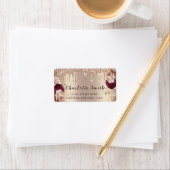Bridal RSVP Wedding Drift Floral Roos Marsala Etiket (Insitu)