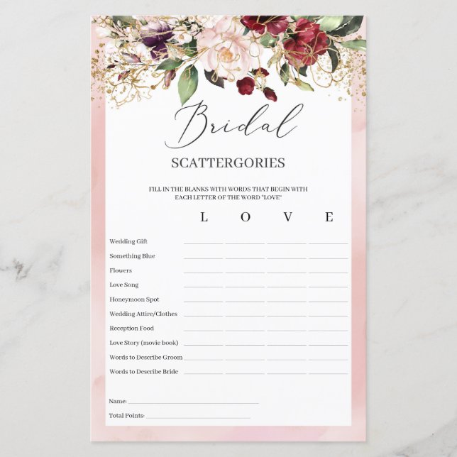 Bridal Scattergories (Voorkant)