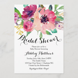 Bridal-show voor Bright roze Floral Kaart