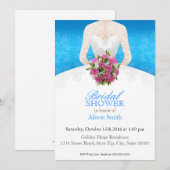 Bridal Shower allégé blue invitation (Devant / Derrière)