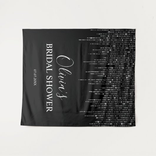 Bridal Shower Backdrop - Night & String Lights Wandkleed (Voorkant (horizontaal))