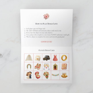 Bridal Shower Bingo Game Board18. Fun Party Feestdagen Kaart