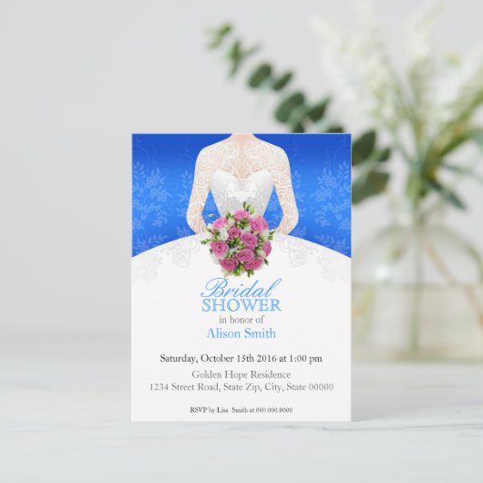 Bridal Shower blue invitation (Debout devant)