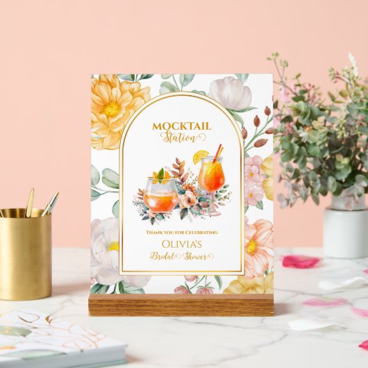 Bridal Shower Drink Bar Floral Mocktail Station (Mariage)