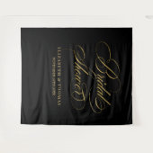 Bridal shower elegant black and gold backdrop wandkleed (Voorkant (horizontaal))