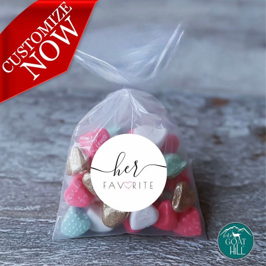 Bridal Shower Her Favorite  Ronde Sticker