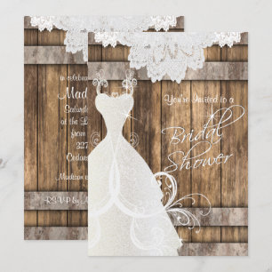 Bridal 👰 Shower in Rustic Wood en Lace 💕 Kaart