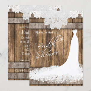 Bridal 👰 Shower in Rustic Wood & White Lace Kaart