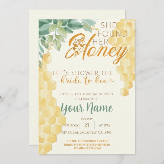 Bridal Shower Invitation (Devant / Derrière)
