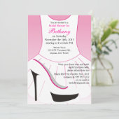 Bridal Shower Invitation Ballet High Heels Shoes Kaart (Staand voorkant)