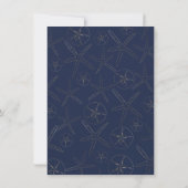 Bridal Shower Invitation, Beachy, Gold Starfish Kaart (Achterkant)