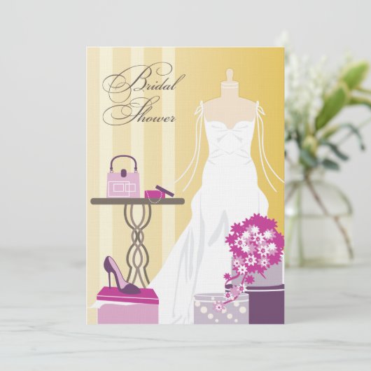 Bridal Shower Invitation - Berry en Plum Kaart (Staand voorkant)