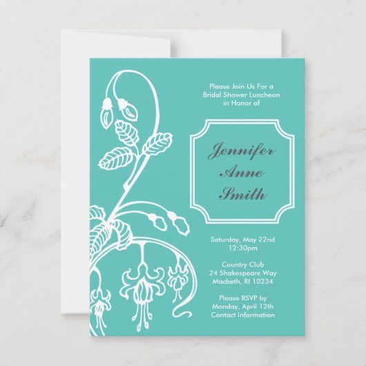 Bridal Shower Invitation - bloeding hart Kaart (Voorkant)