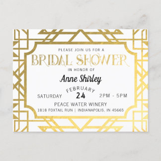 Bridal Shower Invitation Briefkaart Art Deco Gatsb
